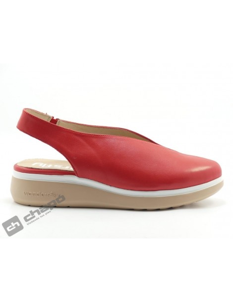 Mules Rojo Zapatos Wonders A-9705