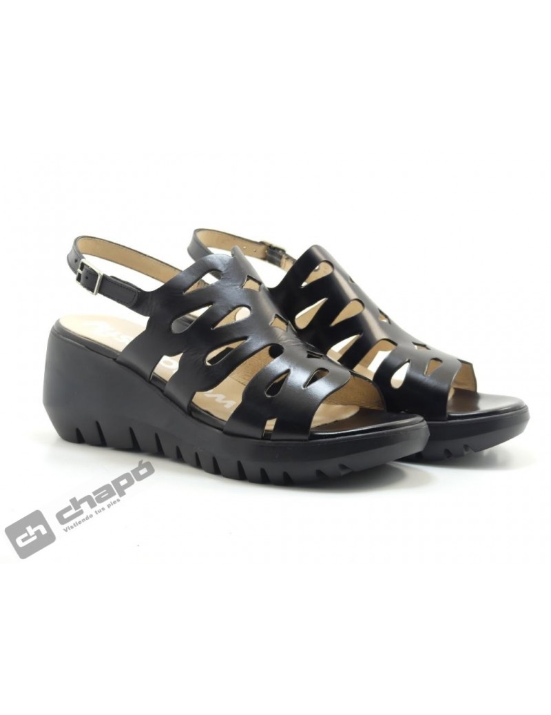 Sandalia Negro Zapatos Wonders D-9003