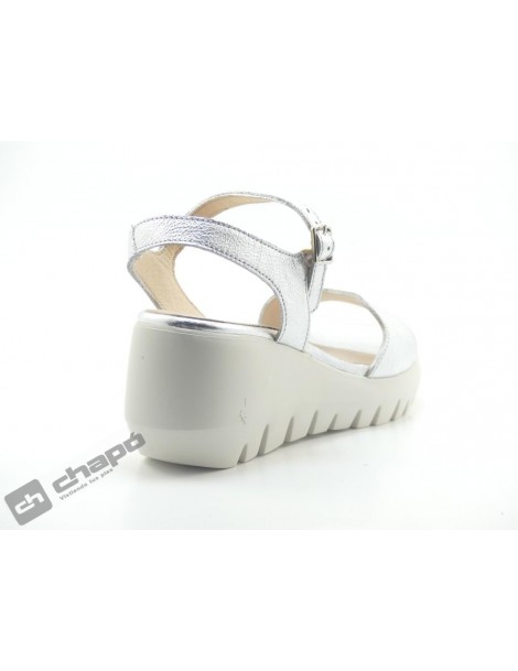 Sandalia Plata Zapatos Wonders D-9002