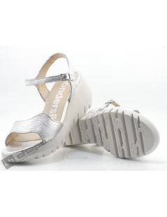Sandalia Plata Zapatos Wonders D-9002