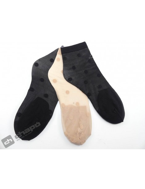 Calcetines Negro Fluchos 1011-lunares Negro-crema Sra