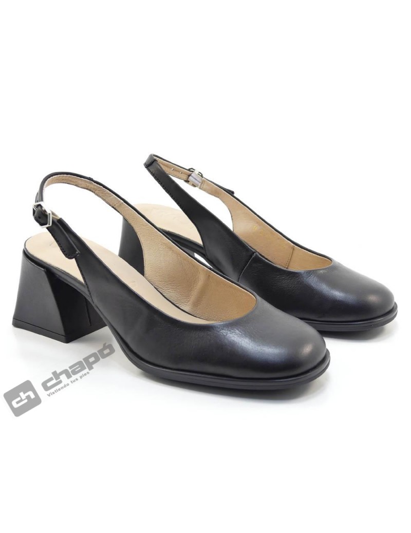 Zapatos Negro Wonders H-5703-piel